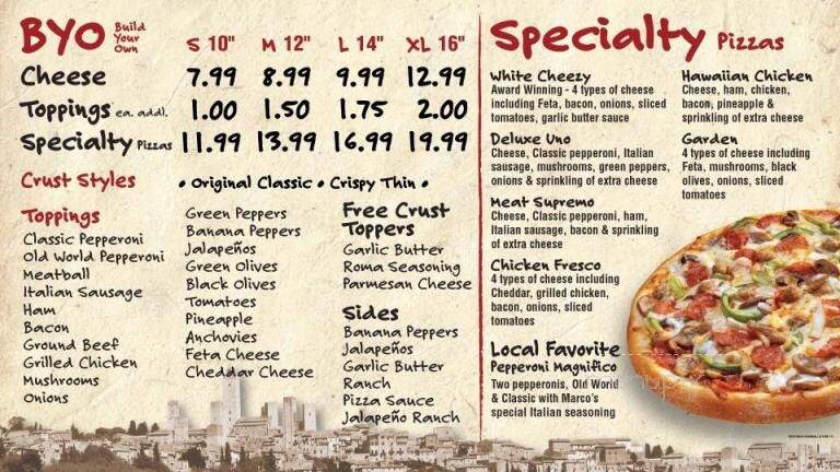Marco's Pizza - Bartlett, TN menu_pic