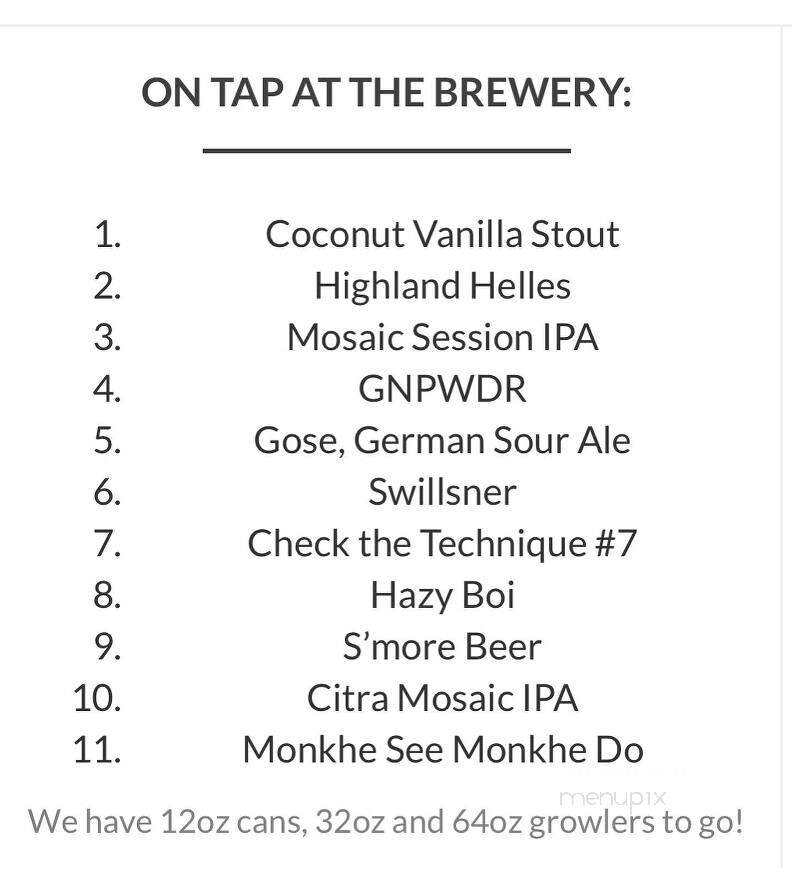 Hudson Ale Works - Highland, NY menu_pic