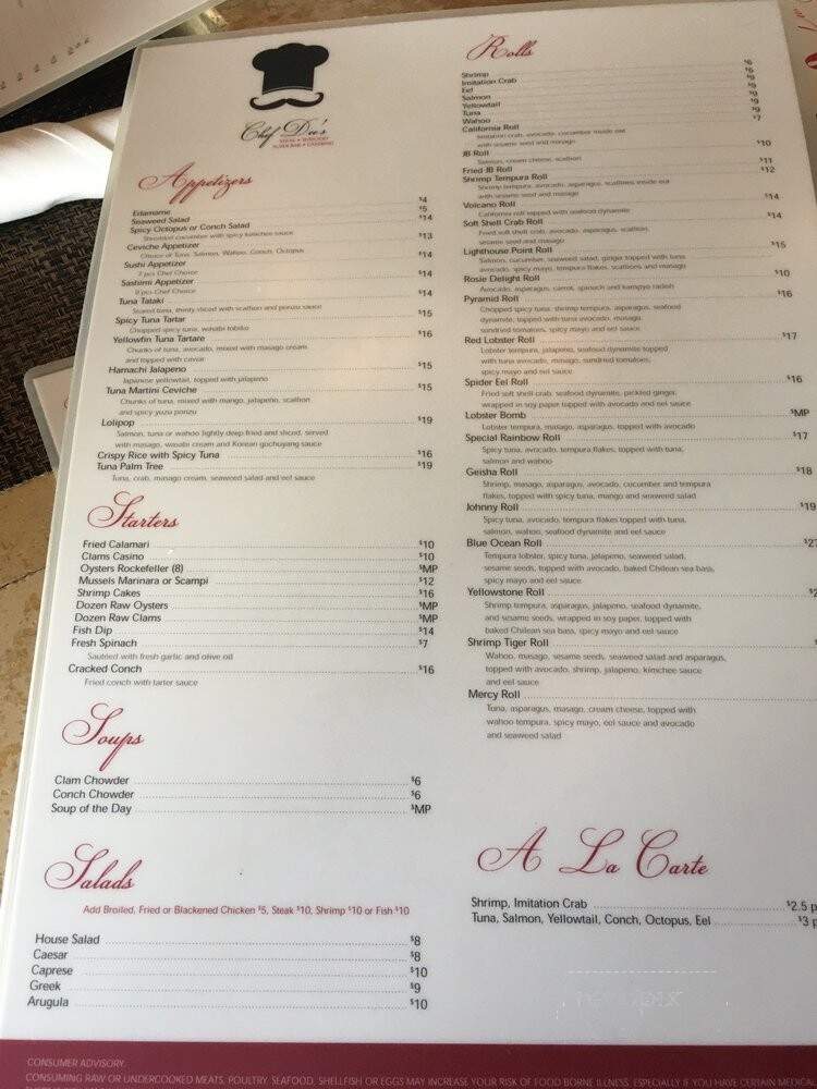 Chef Dee's - Lighthouse Point, FL menu_pic