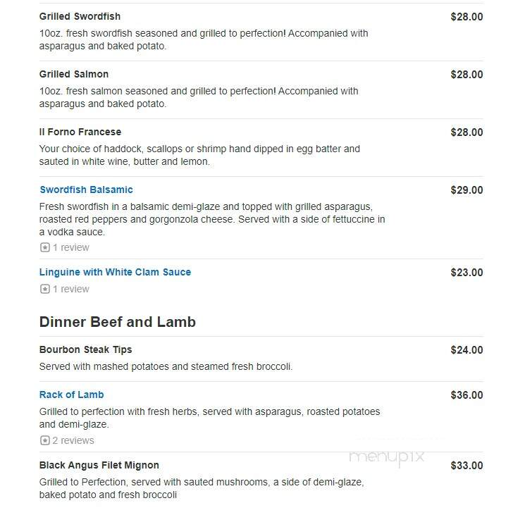 Il Forno - Littleton, MA menu_pic