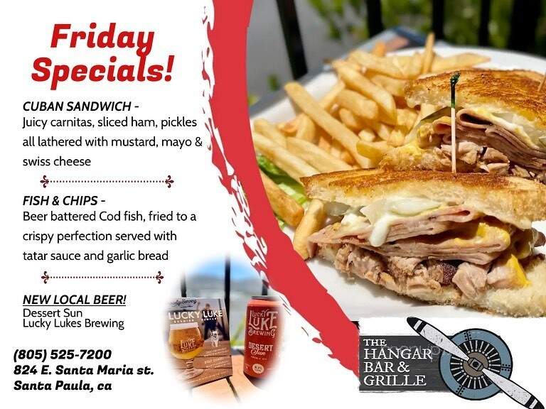 The Hangar Bar - Santa Paula, CA menu_pic