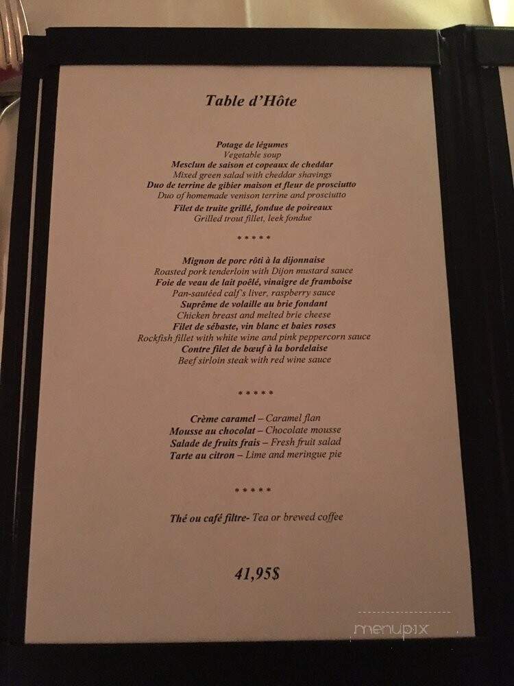 Restaurant Bonaparte - Montreal, QC menu_pic