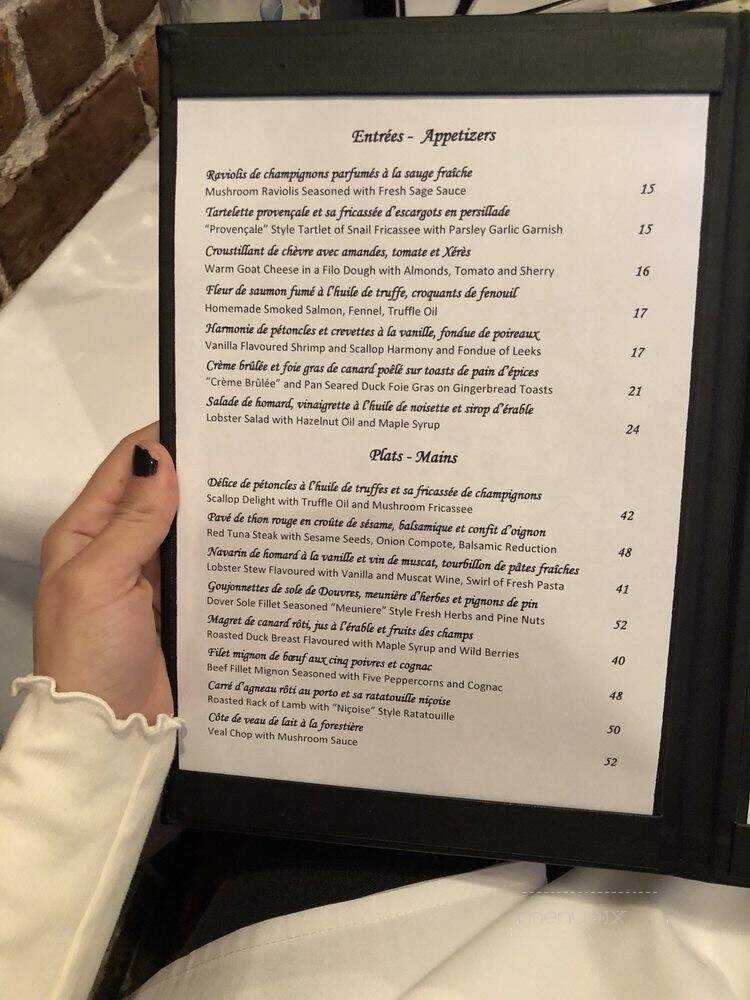 Restaurant Bonaparte - Montreal, QC menu_pic