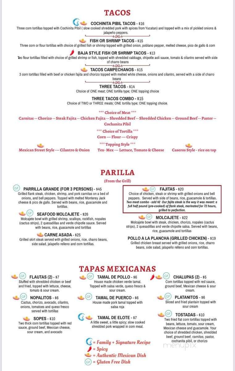 LunaZul - Hampstead, MD menu_pic