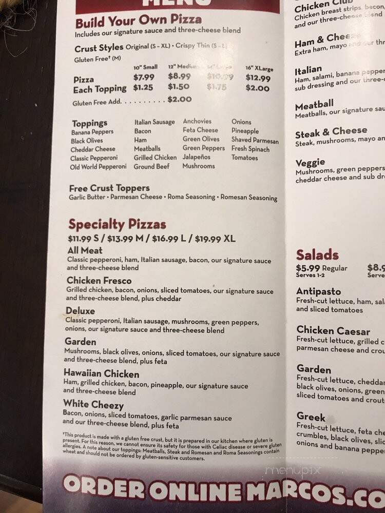 Marco's Pizza - Boiling Springs, SC menu_pic