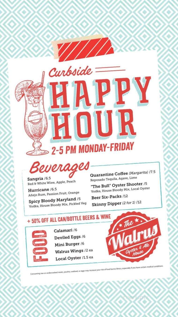 The Walrus Oyster & Ale House - Columbia, MD menu_pic