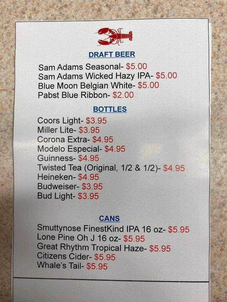 Markys Lobster Pool - Seabrook, NH menu_pic