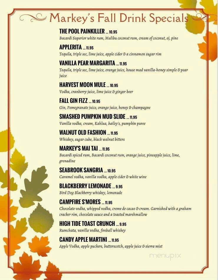 Markys Lobster Pool - Seabrook, NH menu_pic