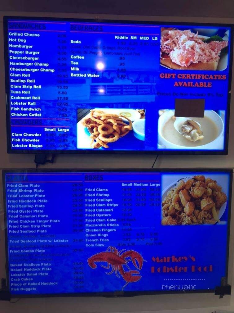 Markys Lobster Pool - Seabrook, NH menu_pic