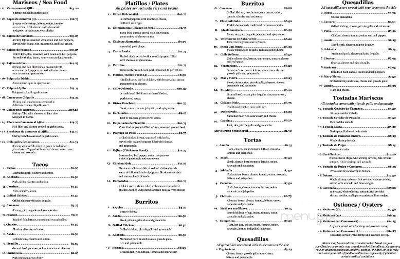 Casa Don Juan - Denver, CO menu_pic