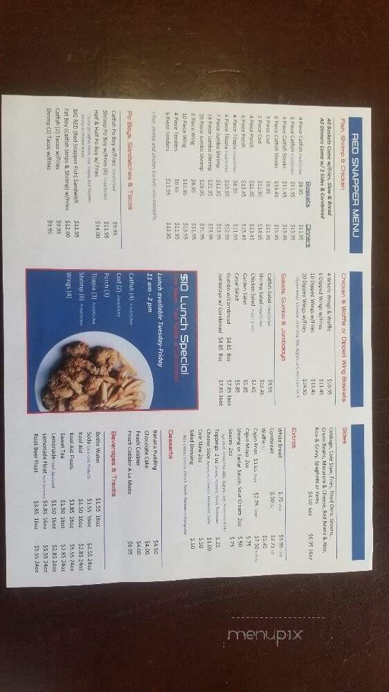 Red Snapper Fish Company - Milwaukee, WI menu_pic