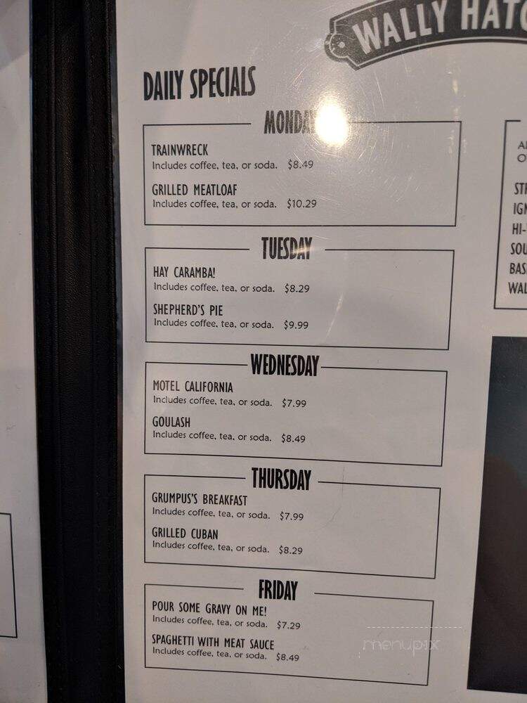 Wally Hatchet's - Memphis, TN menu_pic