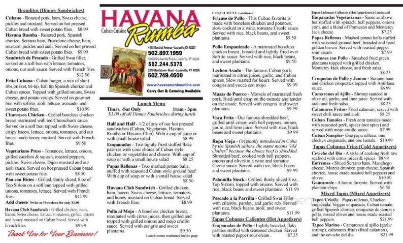 Mojito in Havana - Louisville, KY menu_pic