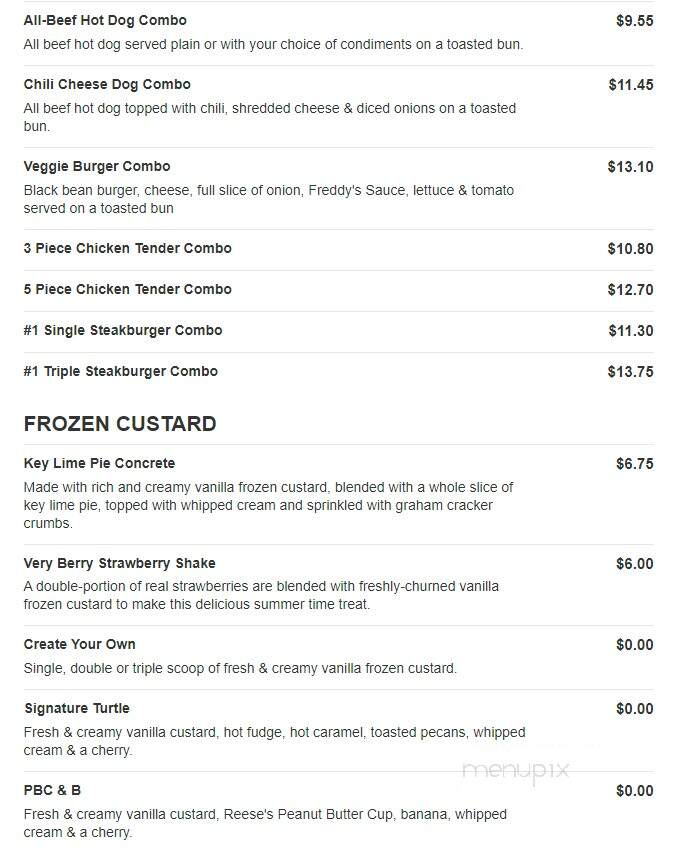 Freddy's Frozen Custard & Steakburgers - Cleveland, TN menu_pic