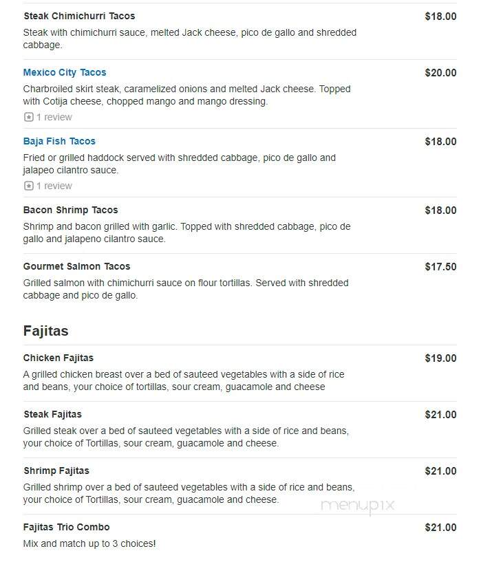 Mexicali Cantina Grill - Swampscott, MA menu_pic