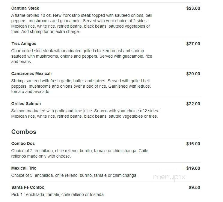 Mexicali Cantina Grill - Swampscott, MA menu_pic