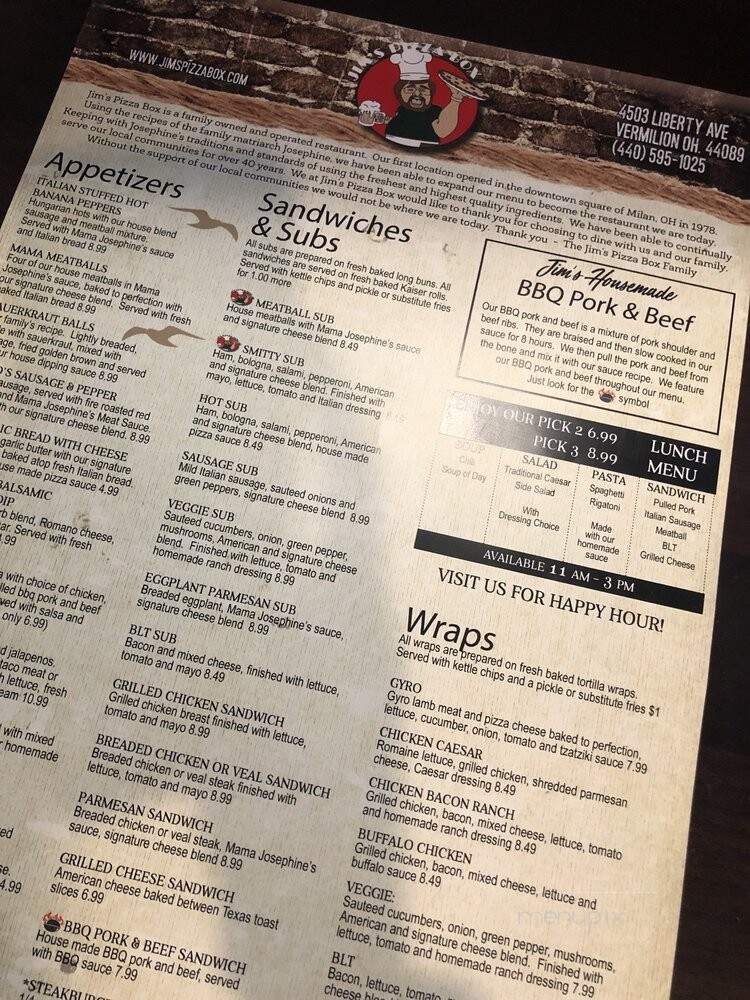 Jim's Pizza Box - Vermilion, OH menu_pic