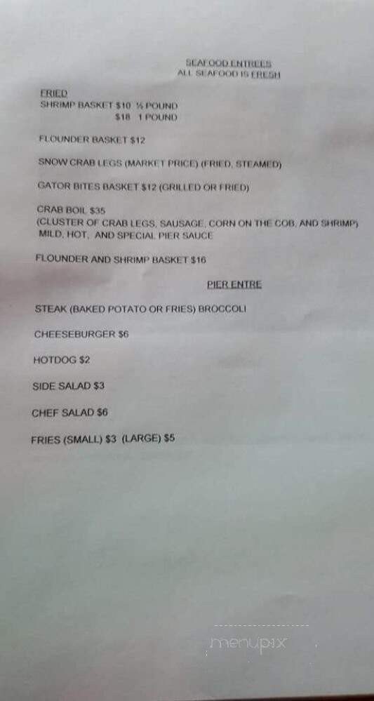 Pier 34 Seafood and Pub - Goldsboro, NC menu_pic