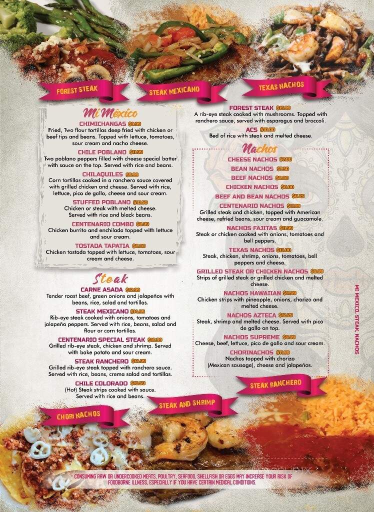 El centenario restaurant Mexican - Greenwood, SC menu_pic