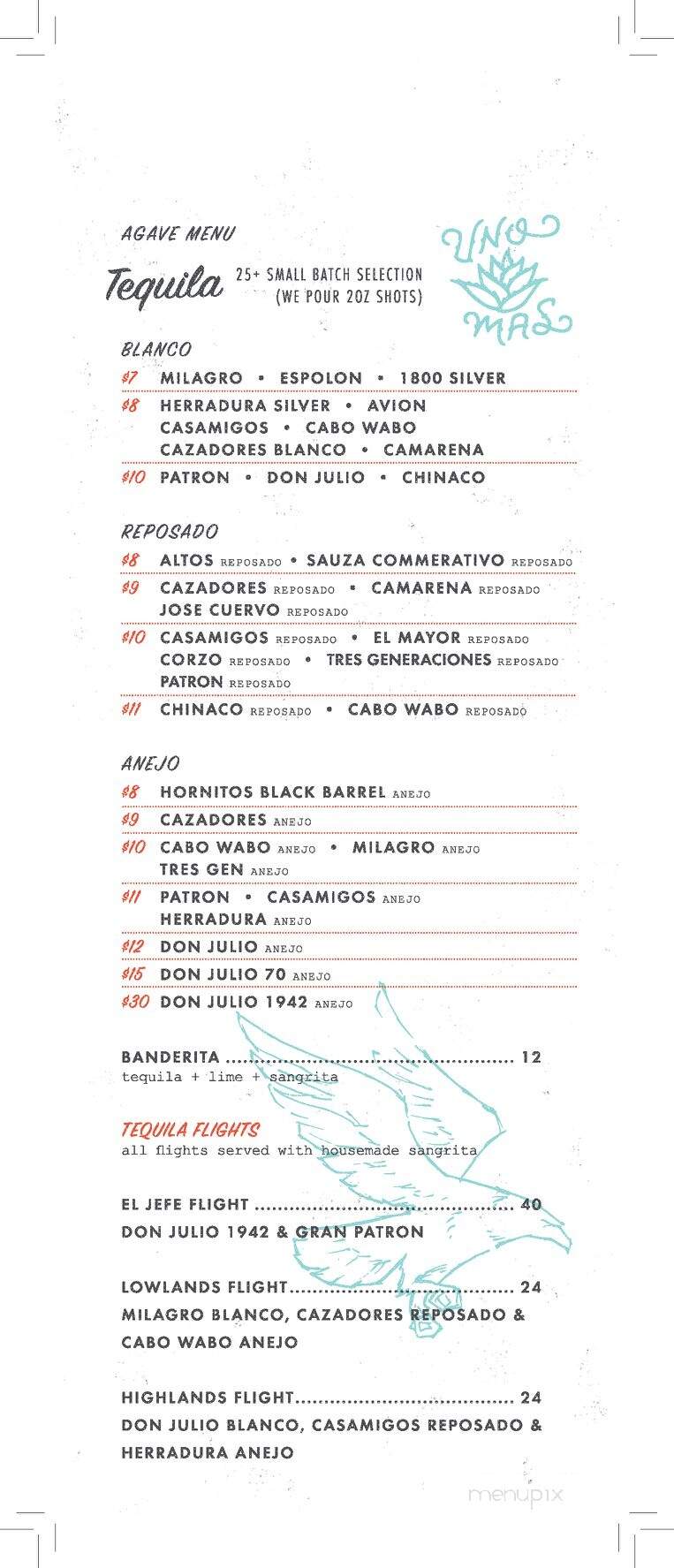 Uno Mas Oxford - Oxford, MS menu_pic