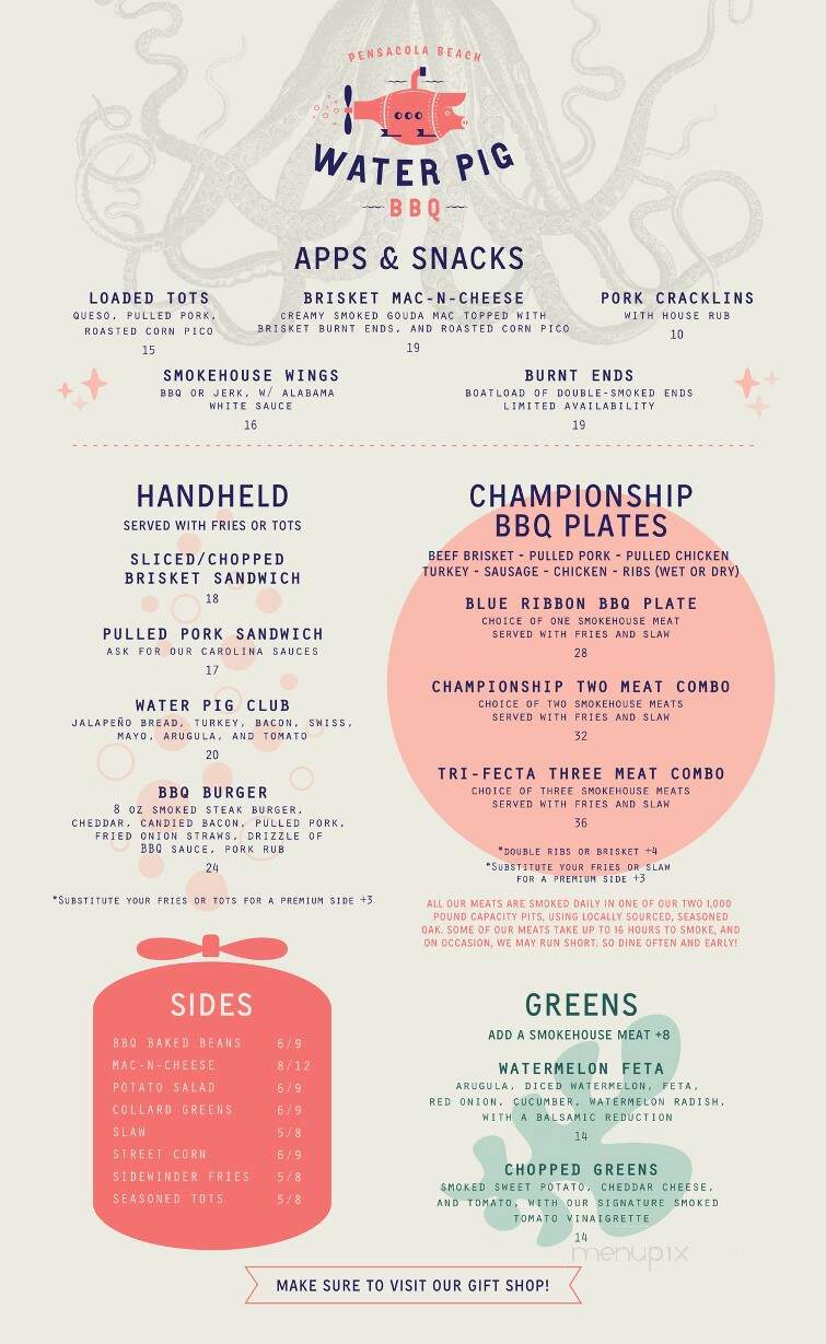 Water Pig BBQ - Pensacola Beach, FL menu_pic