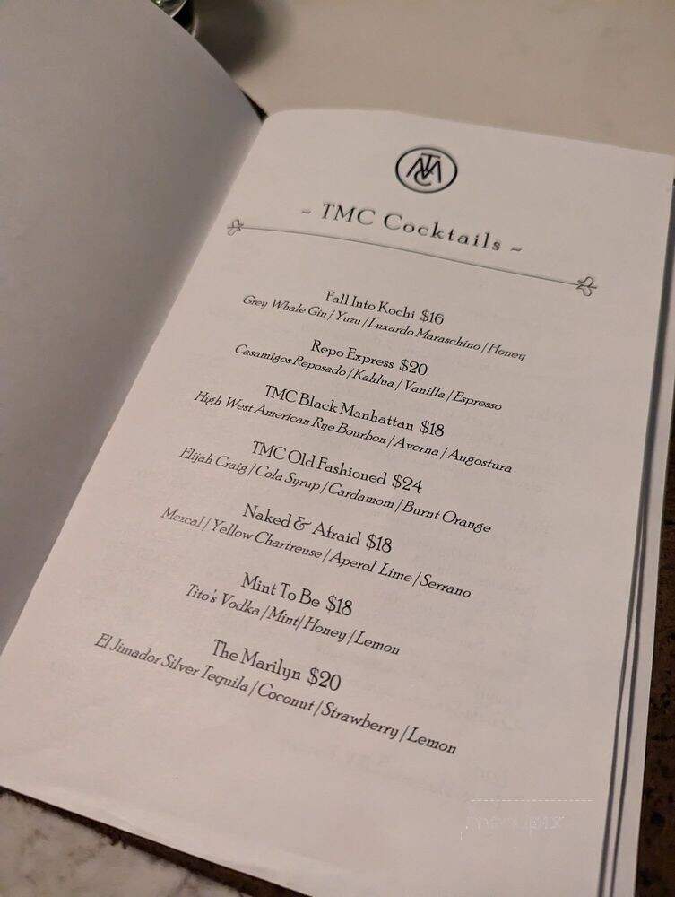 The Monarch Club - Detroit, MI menu_pic