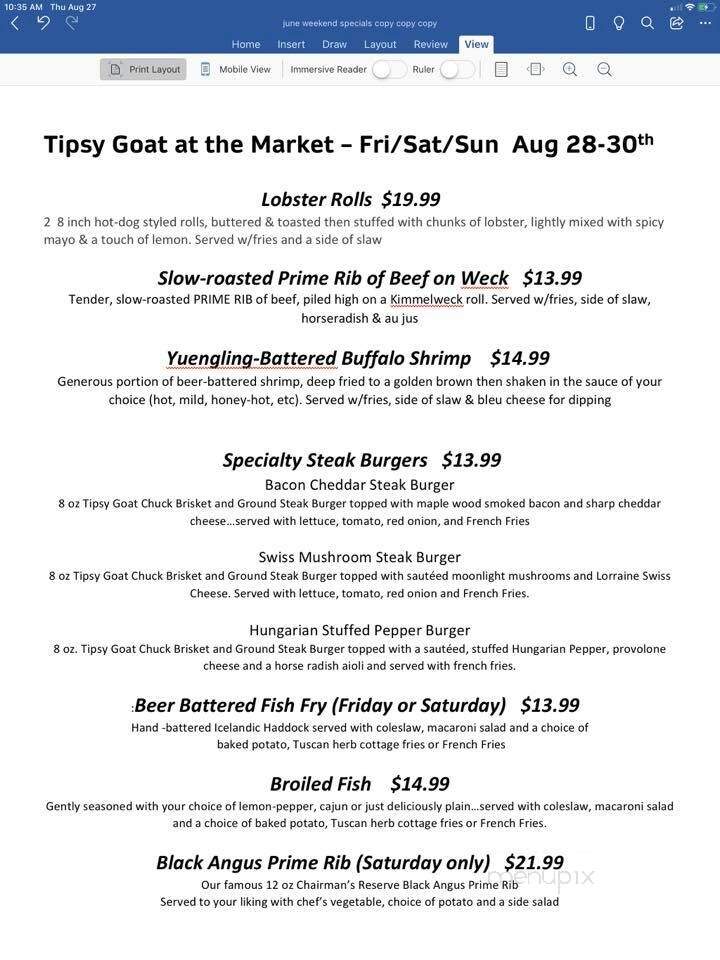 The Tipsy Goat - Colden, NY menu_pic