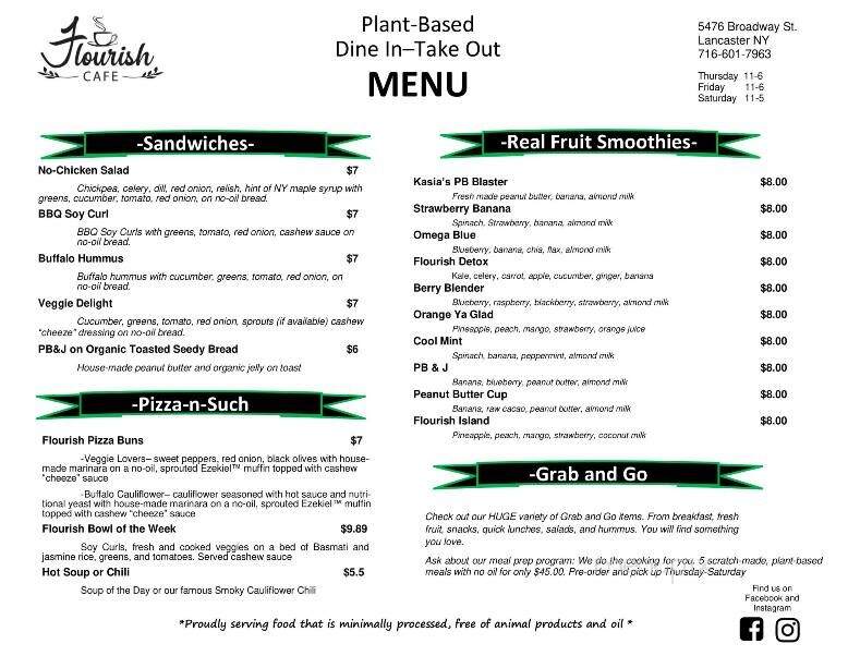 Flourish Cafe on Broadway - Lancaster, NY menu_pic