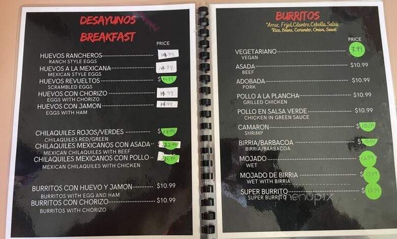 Mela's Mexican Restaurant - Marysville, CA menu_pic