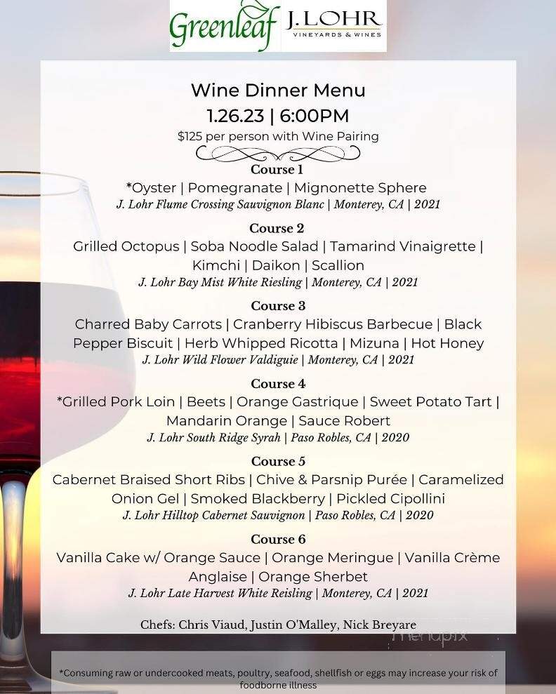 Greenleaf - Milford, NH menu_pic