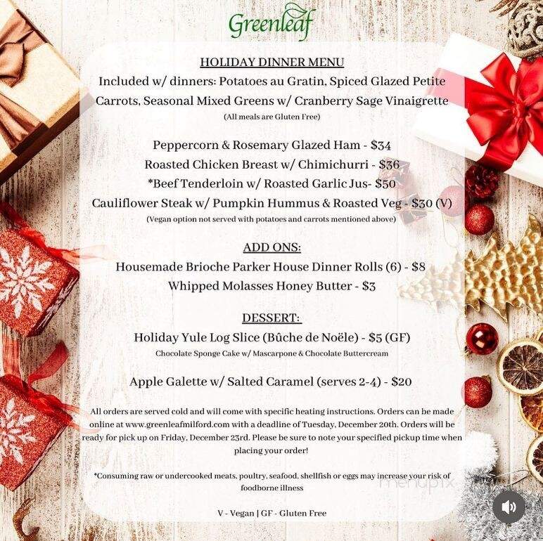 Greenleaf - Milford, NH menu_pic