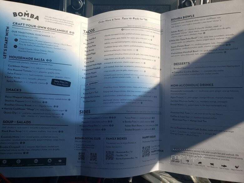 Bomba Taco + Bar - Newtown, PA menu_pic