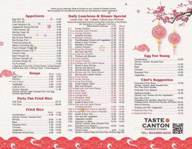 Taste of Canton - Metairie, LA menu_pic