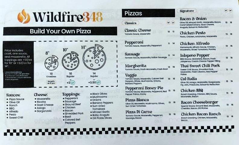 Wildfire 348 - Crawfordsville, IN menu_pic