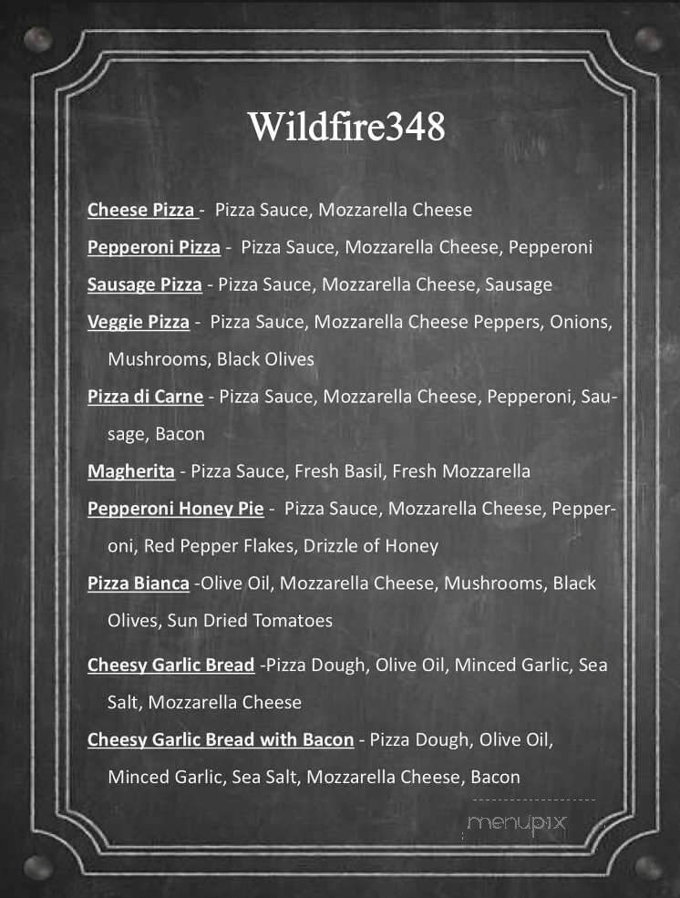 Wildfire 348 - Crawfordsville, IN menu_pic