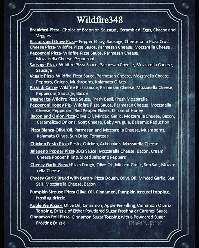 Wildfire 348 - Crawfordsville, IN menu_pic