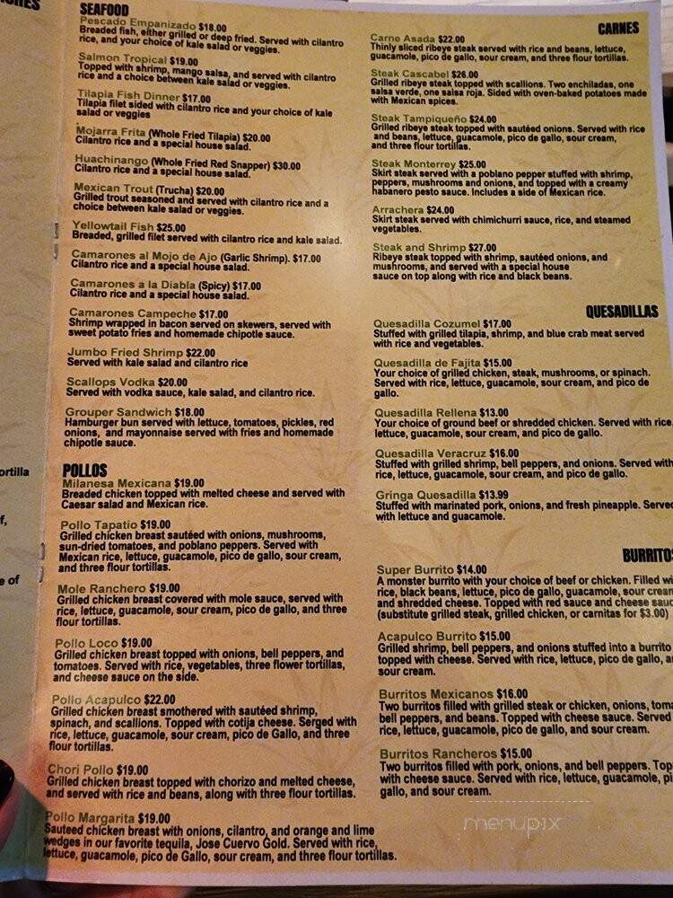 Senor Tequila - Clearwater, FL menu_pic