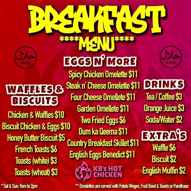 KB Chicken - Prunedale, CA menu_pic