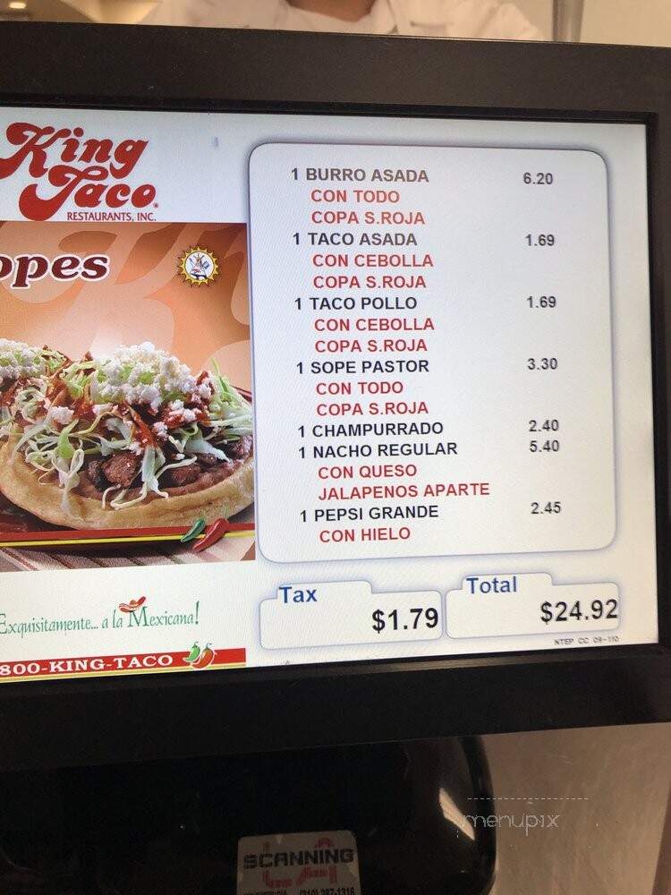 King Taco - Fontana, CA menu_pic