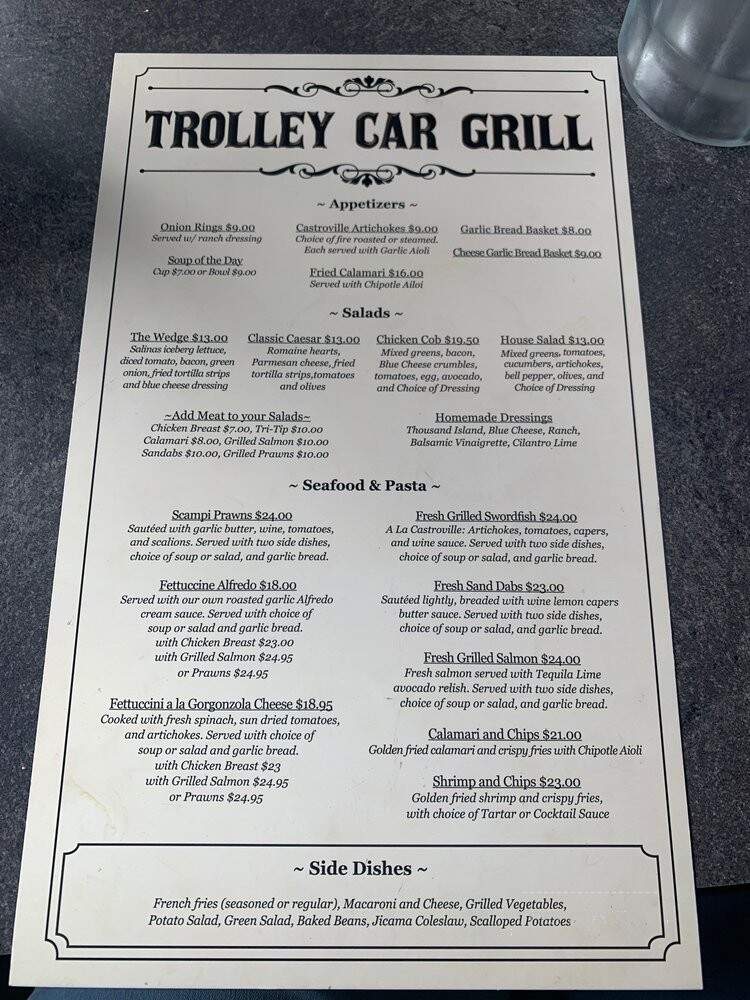 Trolley Car Rotisserie - Castroville, CA menu_pic