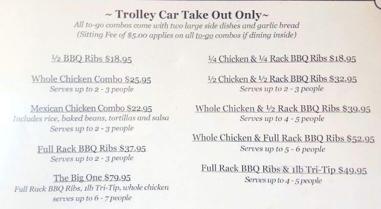 Trolley Car Rotisserie - Castroville, CA menu_pic