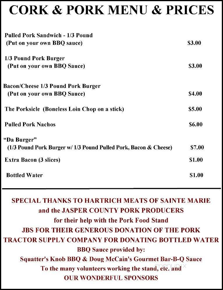 Lincoln Heritage Winery - Cobden, IL menu_pic