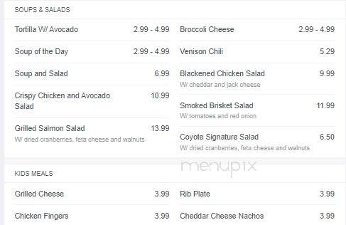 Coyote Sam's Bar and Grille - Tyler, TX menu_pic