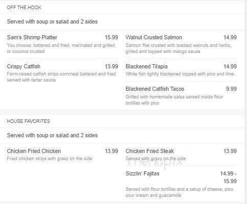 Coyote Sam's Bar and Grille - Tyler, TX menu_pic