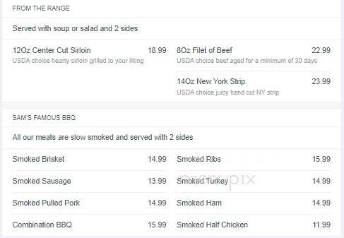 Coyote Sam's Bar and Grille - Tyler, TX menu_pic
