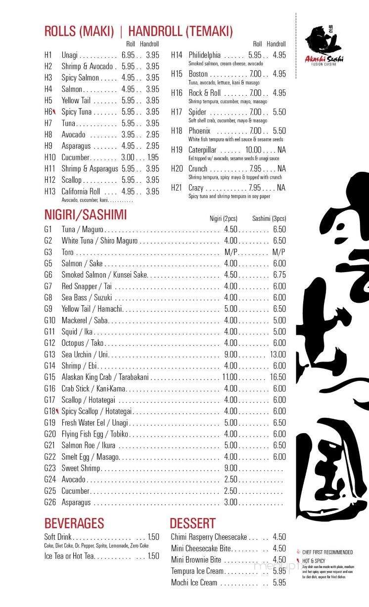 Akashi Sushi - Kingwood, TX menu_pic