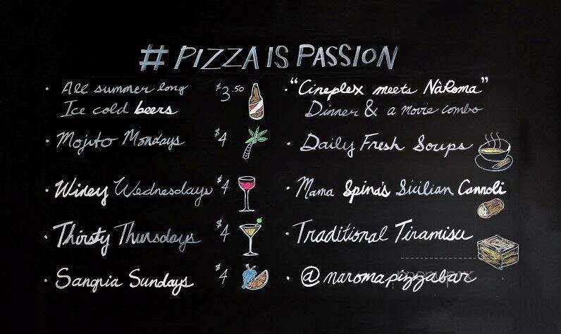 NaRoma Pizza bar - Hamilton, ON menu_pic