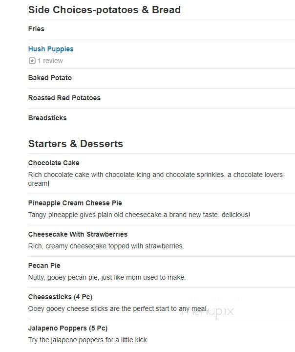 Captain D's Seafood - Petersburg, VA menu_pic