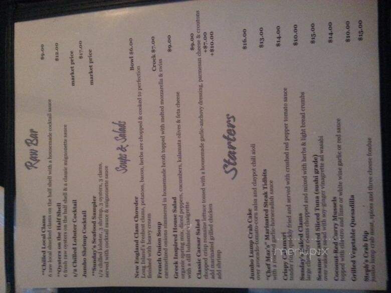 Sundays on the Bay - Hampton Bays, NY menu_pic