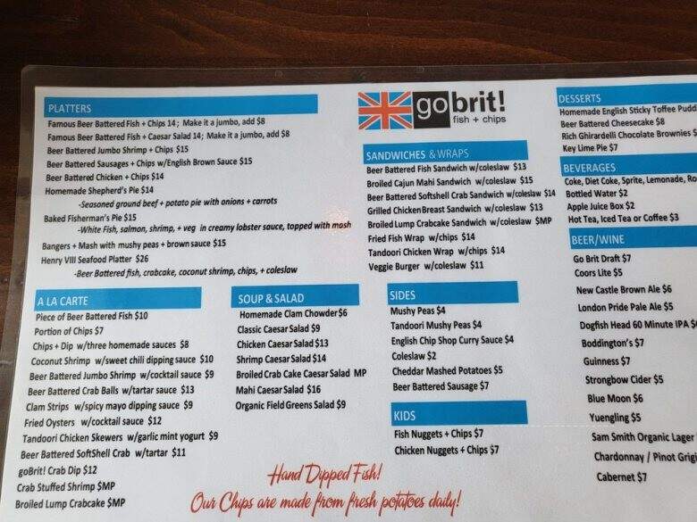Go Brit - Lewes, DE menu_pic